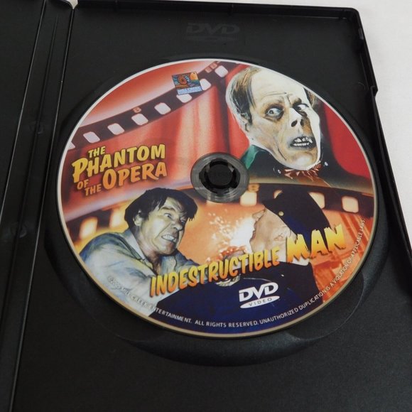 2 Movie Pack Phantom of Opera 1925 Silent Indestructible Man 1956 BW DVD 2005 - Picture 3 of 4